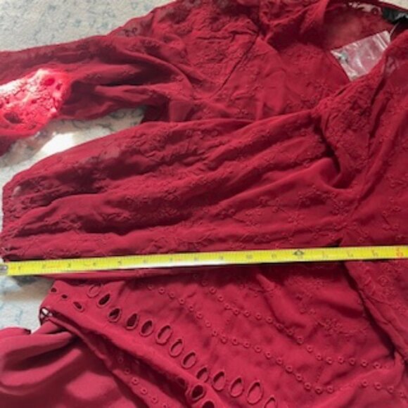 🧡 3/15 NWT J. Crew Balloon Long Sleeve Maroon Embroidered Blouse Women's XS - Picture 14 of 15